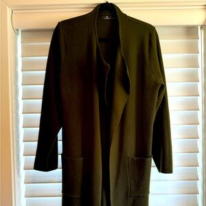 Long Olive Green Sweater Jacket